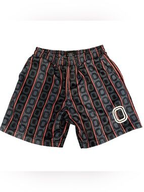 Overtime  Black & Red Patterned Athletic Shorts Youth Large / like new